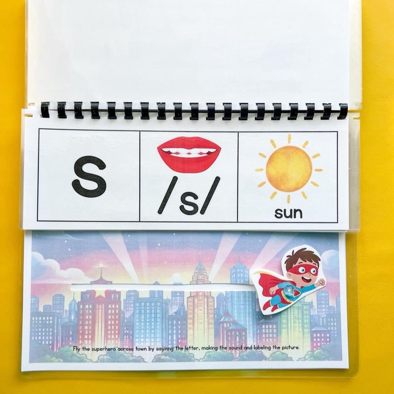 Slide & Say Superheroes: Alphabet Letter Sound & Beginning Phonics Book 