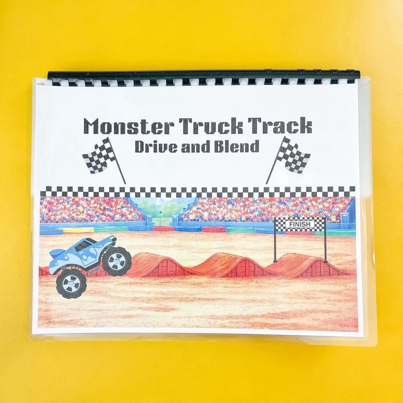 Monster Truck Track: Drive & Blend – Interactive Laminated CVC Word Blending Book 
