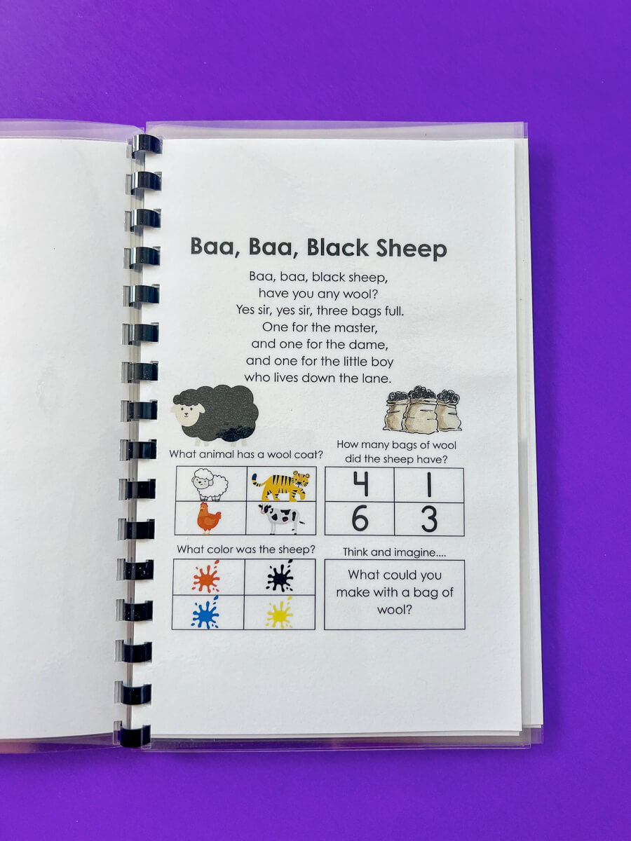 Rhyme Time Comprehension for Preschoolers and young children