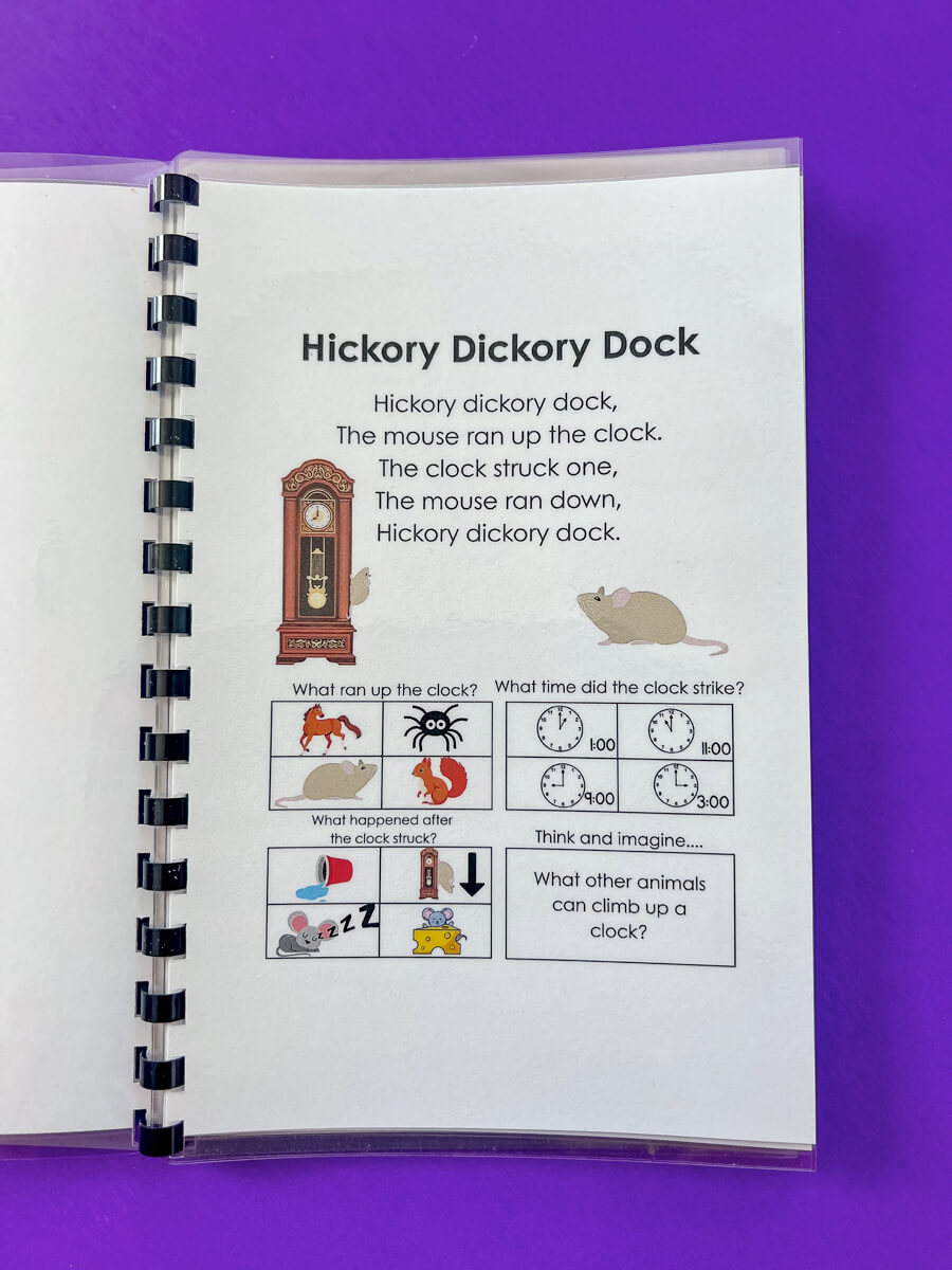 Rhyme Time Comprehension for Preschoolers and young children