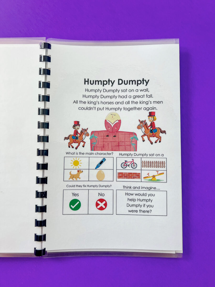 Rhyme Time Comprehension for Preschoolers and young children