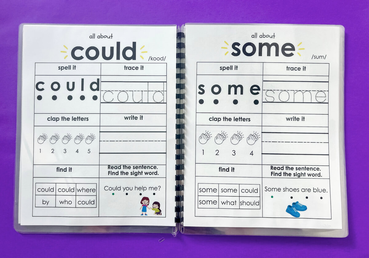 BeginderBook Sight Word Showdown: Clap, Trace, Write, Read! 30 Sight Words That Stick