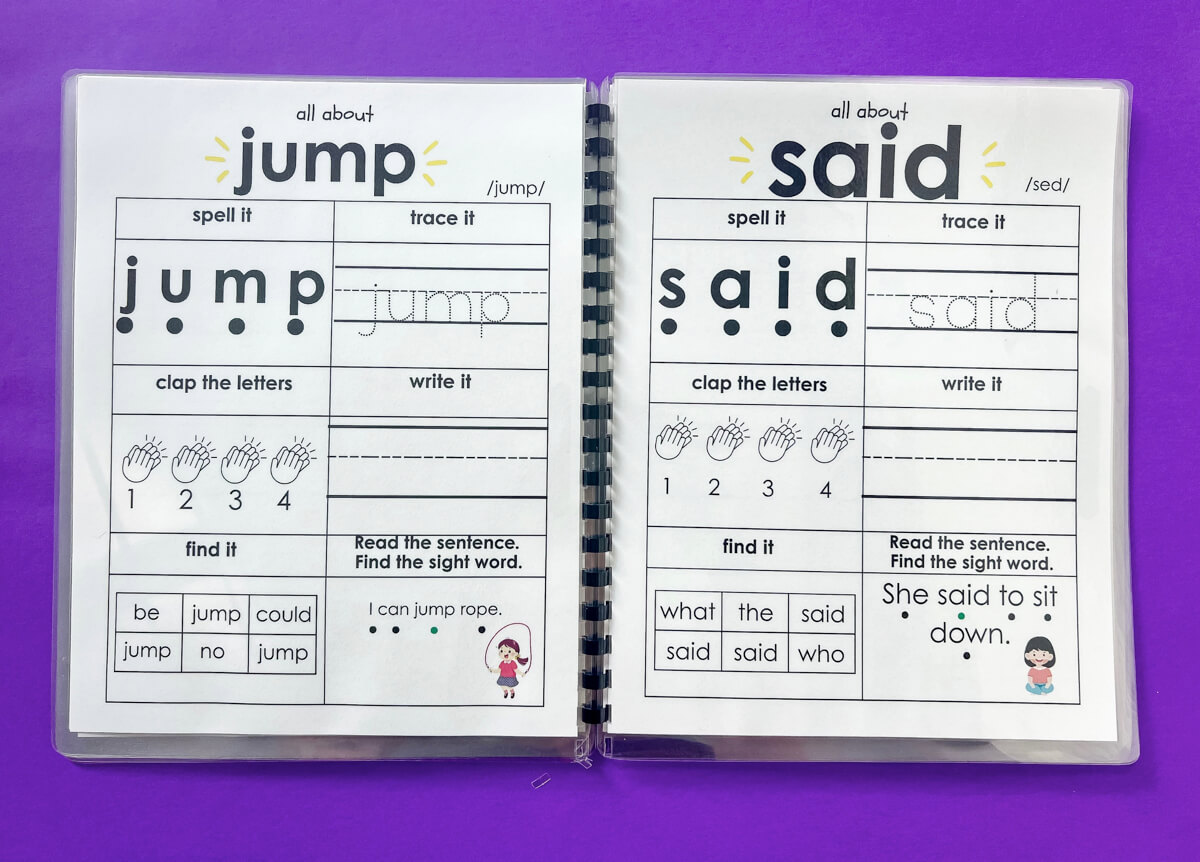 BeginderBook Sight Word Showdown: Clap, Trace, Write, Read! 30 Sight Words That Stick