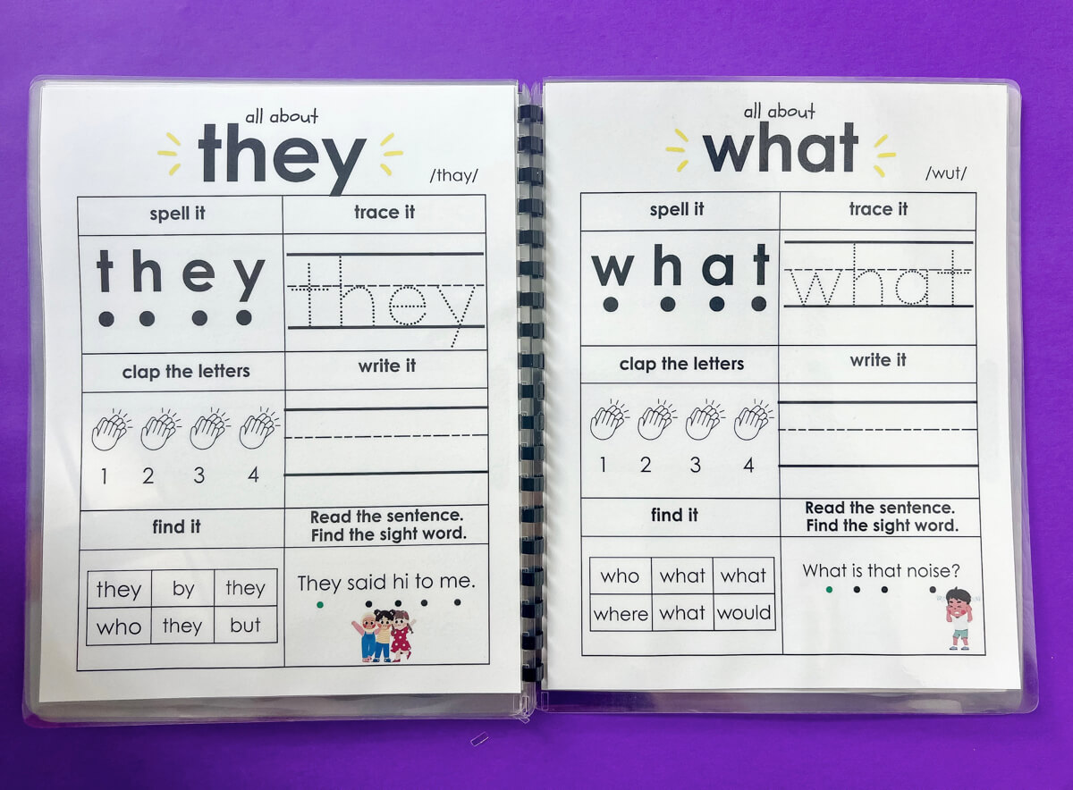 BeginderBook Sight Word Showdown: Clap, Trace, Write, Read! 30 Sight Words That Stick