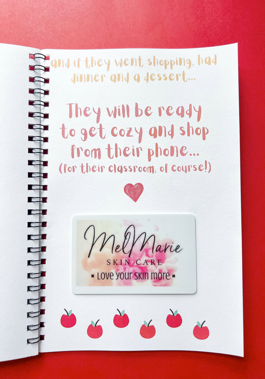 End of the Year Teacher Gift Card Book