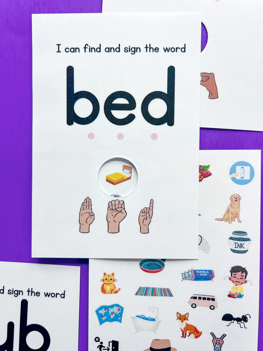 CVC search and find flashcards. Sound it. Sign it. See it.